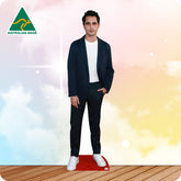 Cardboard standee of a man in a suit with 'Australian Made' logo in the corner.